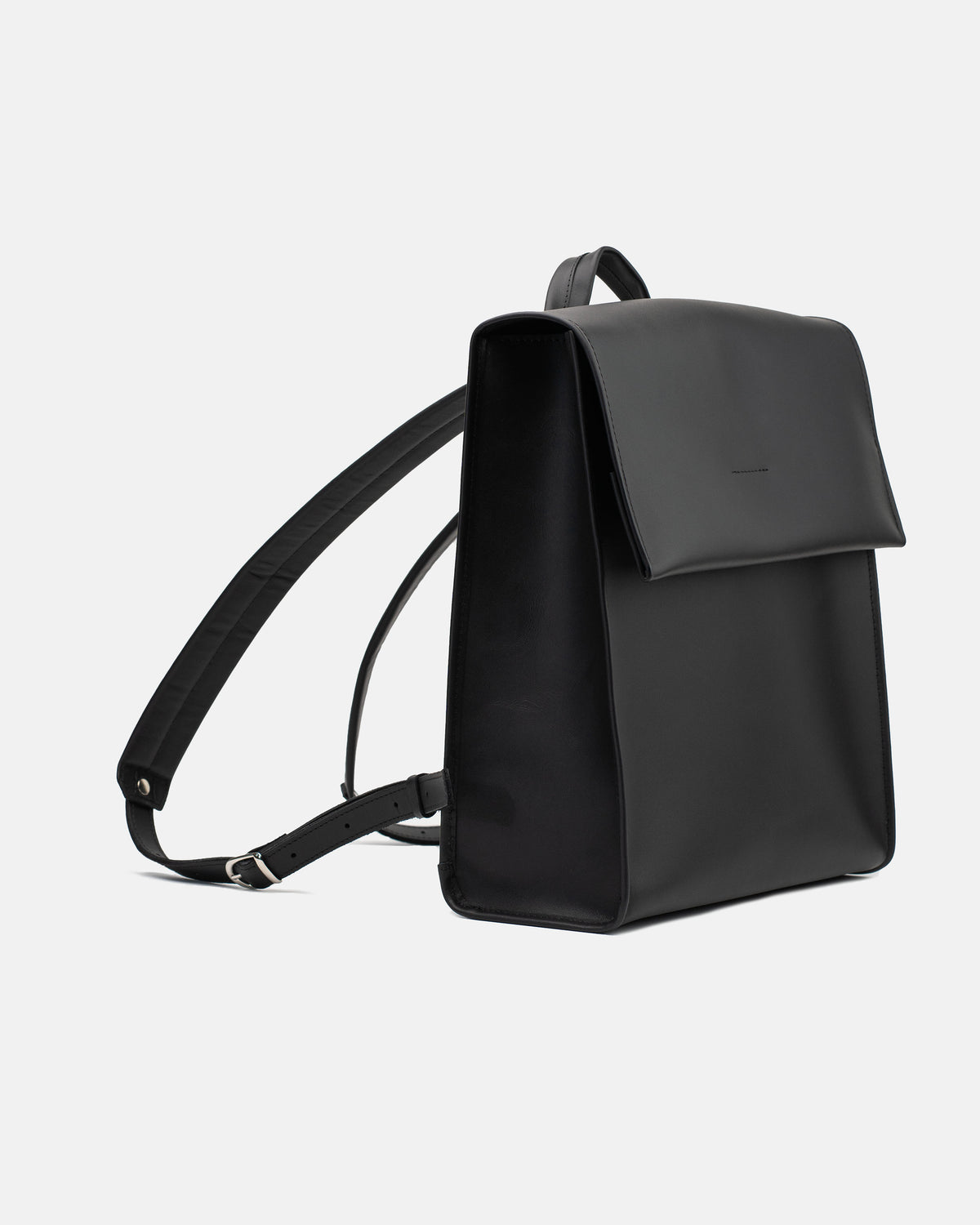 The Phi Backpack - Medium in black leather