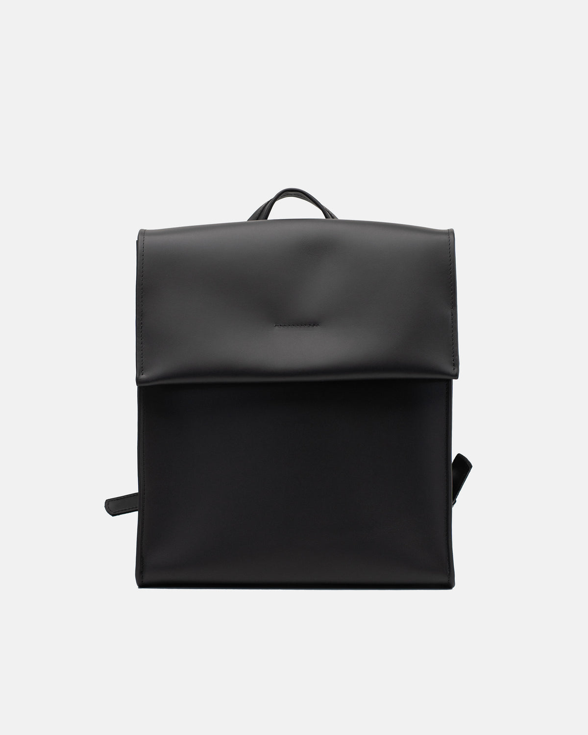 The Phi Backpack - Medium in black water-resistant leather