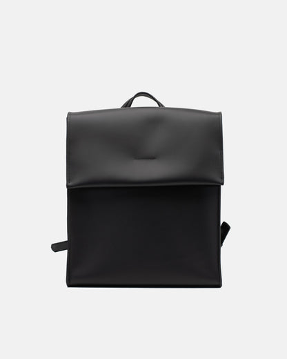 The Phi Backpack - Medium in black water-resistant leather