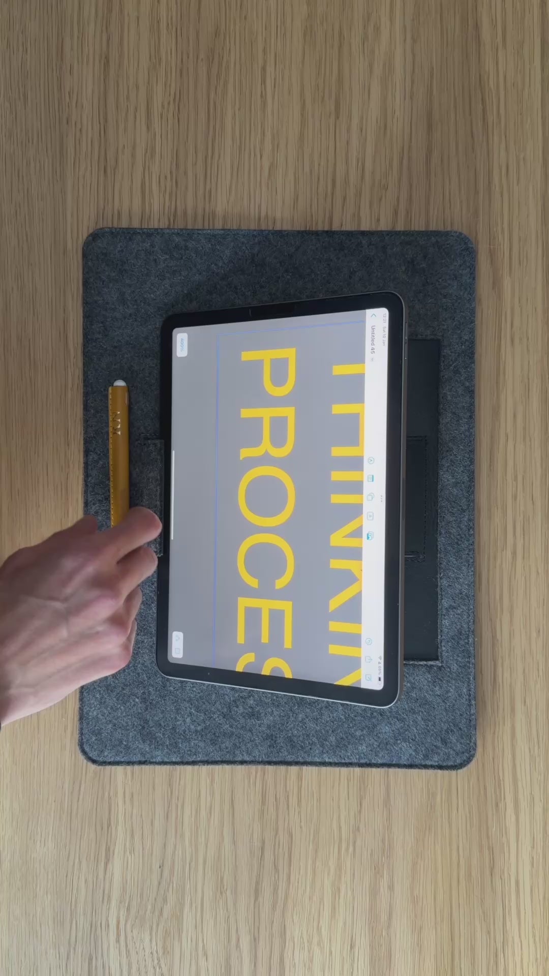 Load video: Apple Pencil Pro in a yellow leather cover case by Geometric Goods