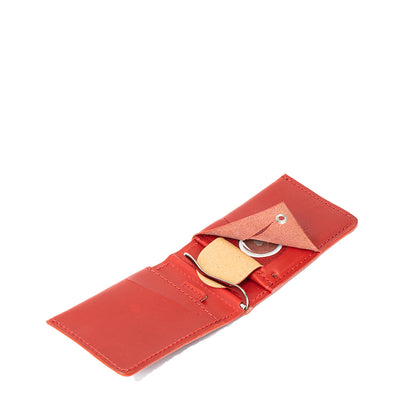 leather AirTag Wallet with Money Clip for Cash in vibrant Red color