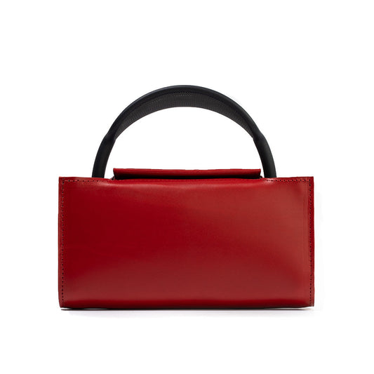 Elegant red handbag for AirPods Max, with crossbody strap