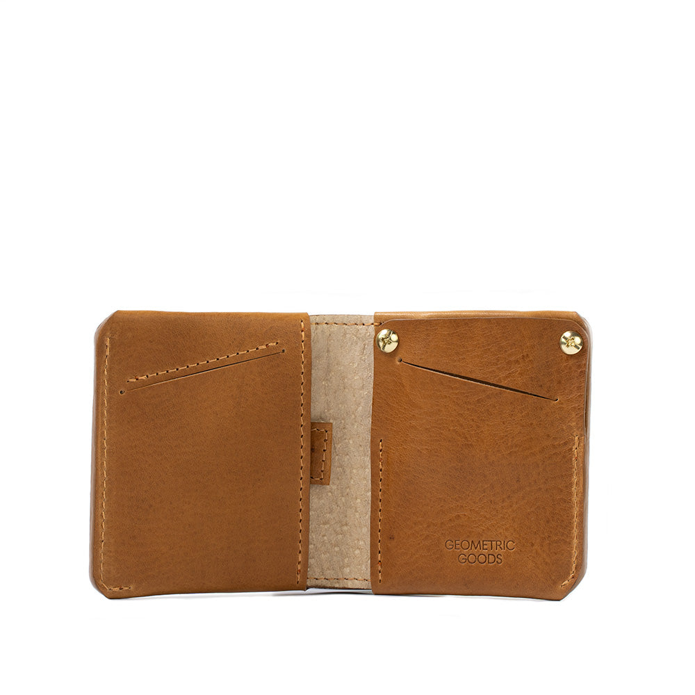 Geometric Goods men's light brown AirTag wallet, high-quality Italian eco-friendly leather