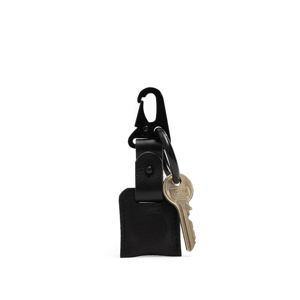 black leather airtag holder