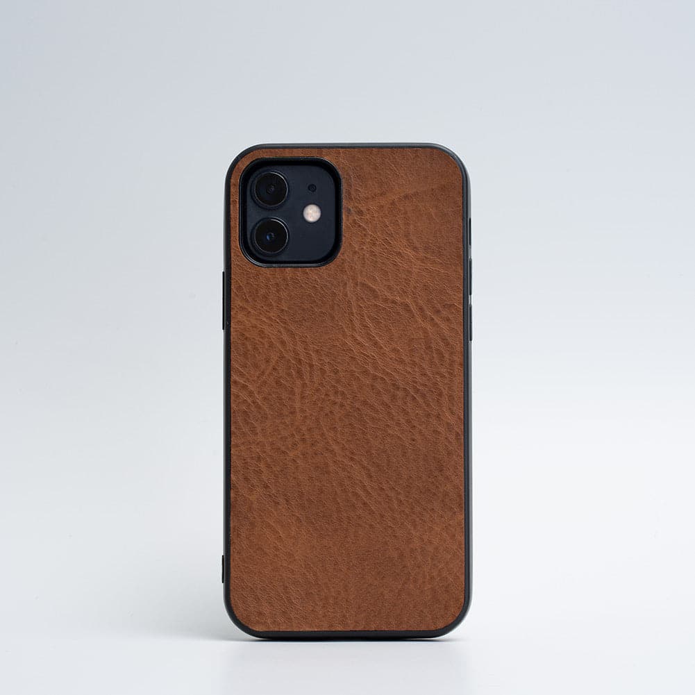 brown leather iphone 12 case