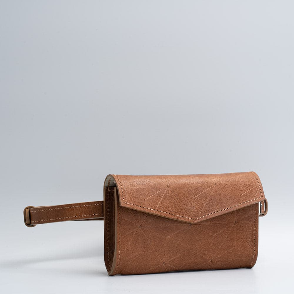 brown leather waist bag