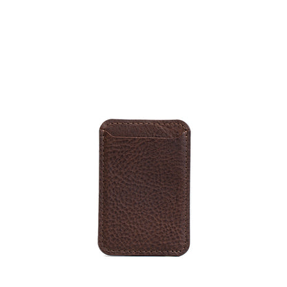 chocolate brown full-grain leather magsafe wallet