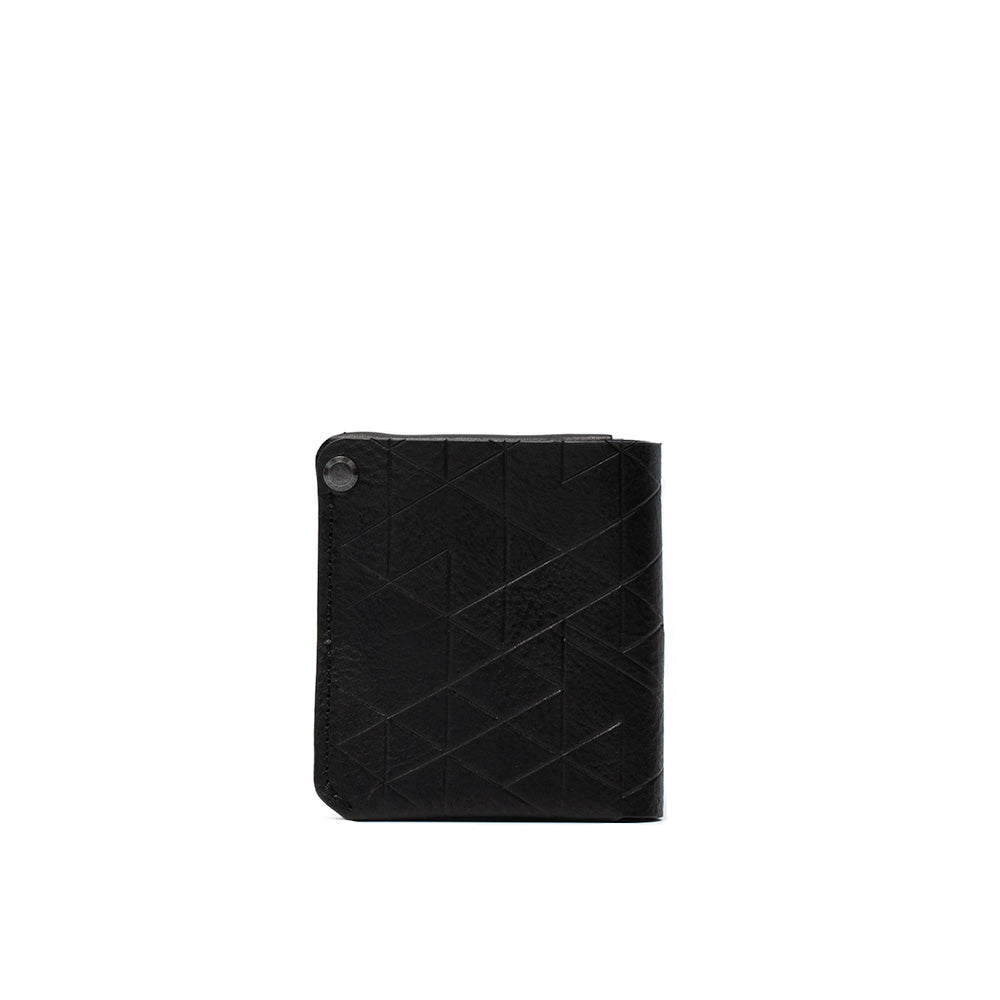 black Leather AirTag billfold wallet 2.1 - Geometric Goods