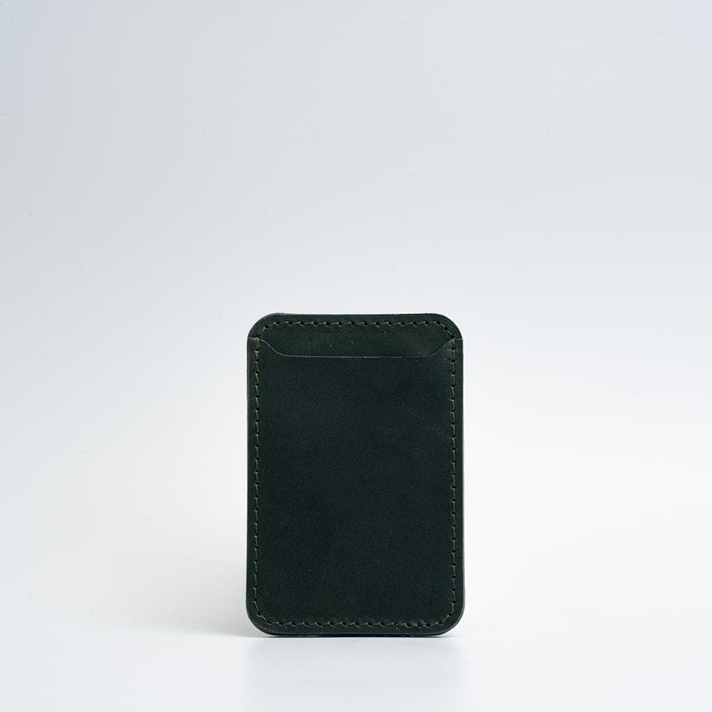 forest green leather magsafe wallet