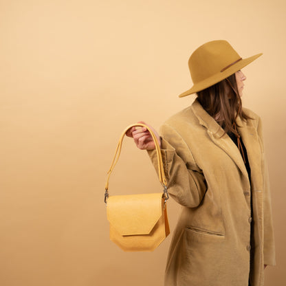 mustard yellow handbag