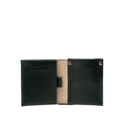 Forest green leather billfold Air Tag wallet 2.0 for men