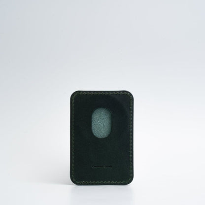 green leather iphone magsafe wallet