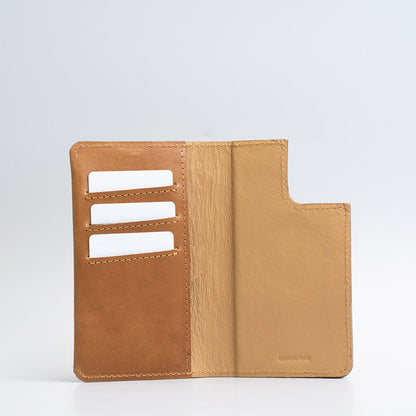 iPhone 12/13 series camel Leather Folio Case with MagSafe - The Minimalist 1.0 - Geometric Goods