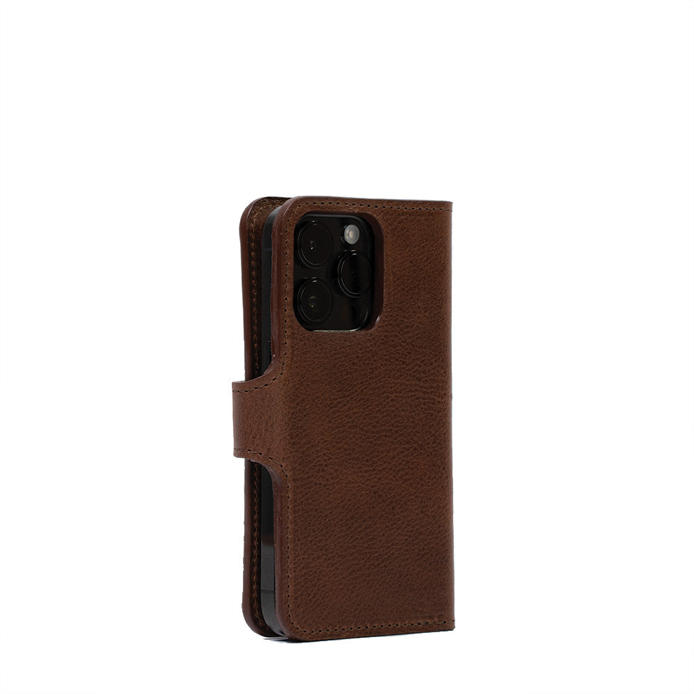 leather chocolate brown iphone folio case
