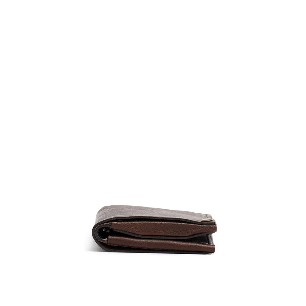 dark brown leather airtag wallet with hiden pocket
