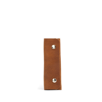leather airtag key case tan cognac brown color