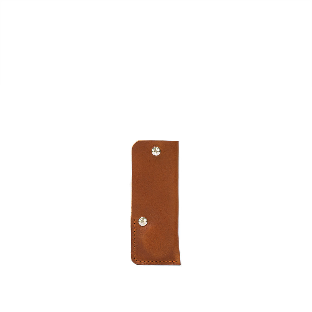 tan leather airtag keychain 