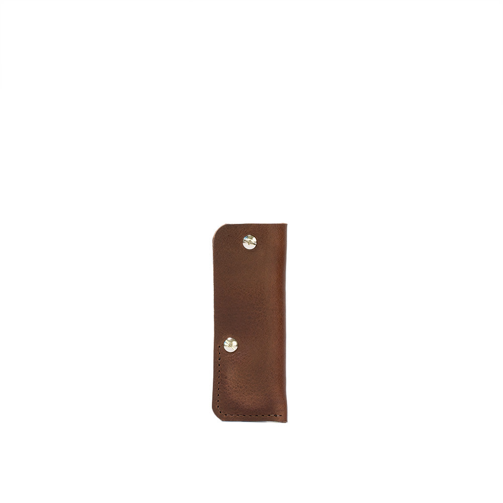 brown leather airtag keychain 