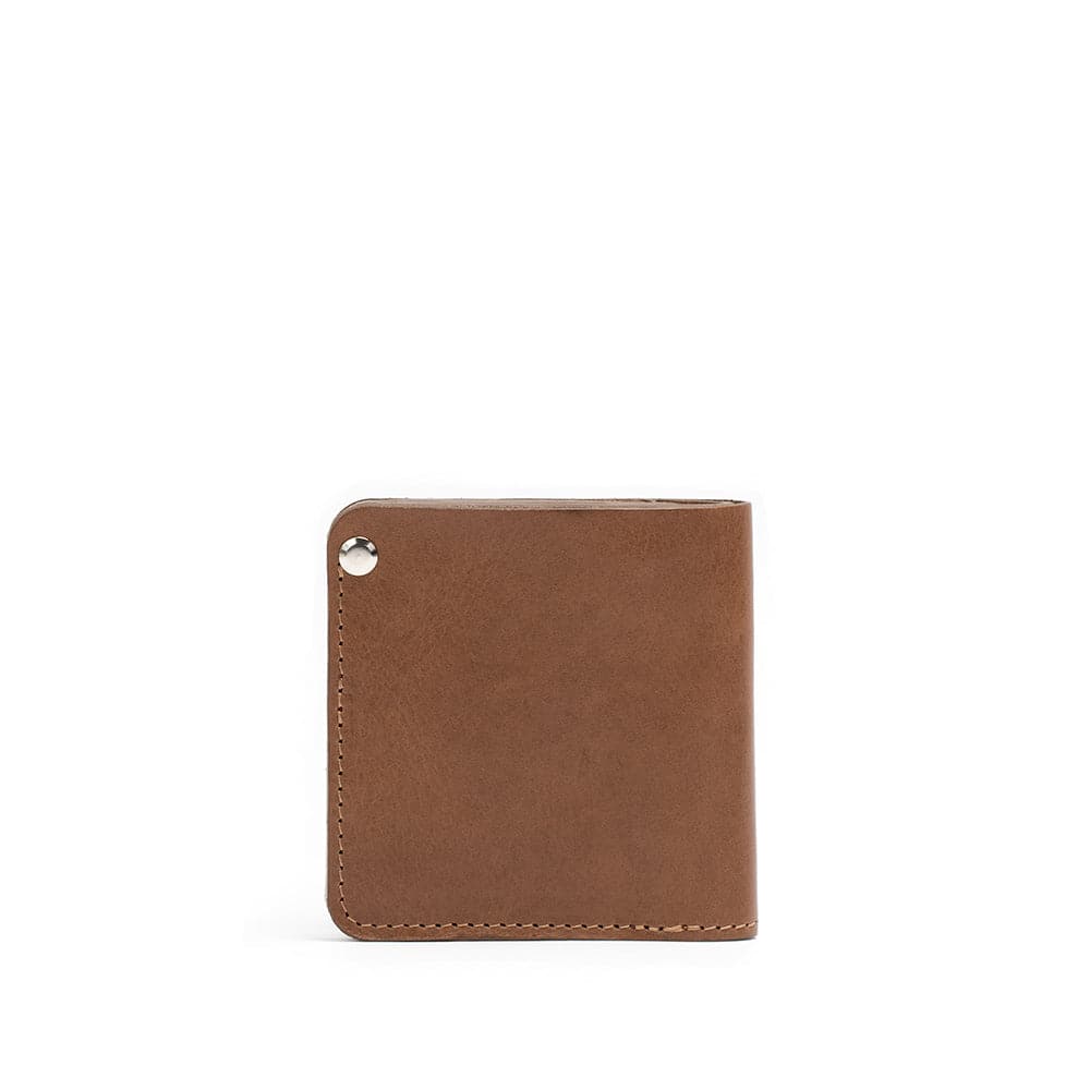 Brown leather AirTag wallet for men
