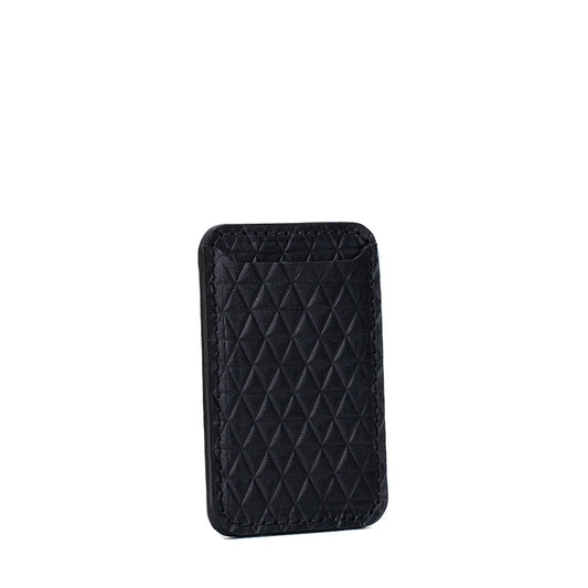 Leather wallet with MagSafe - Diamonds - Geometric Goods black premium leather for iPhone