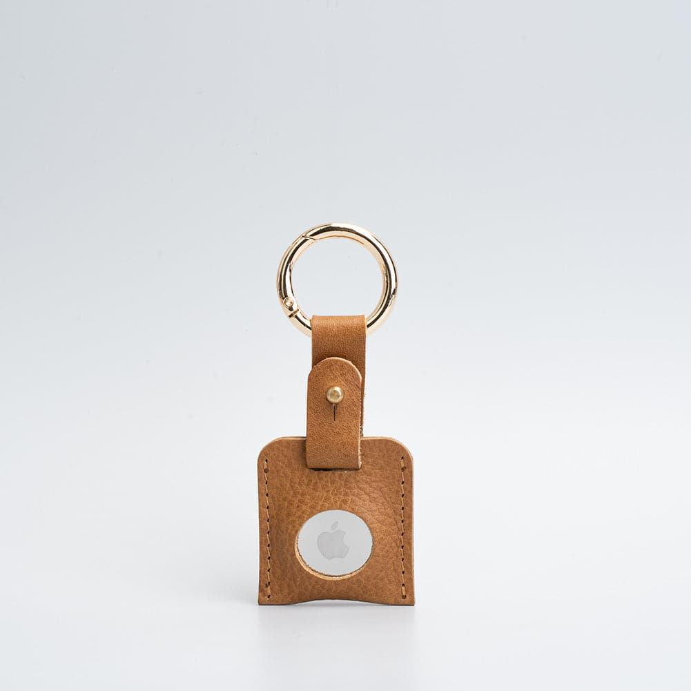 light brown airtag holder