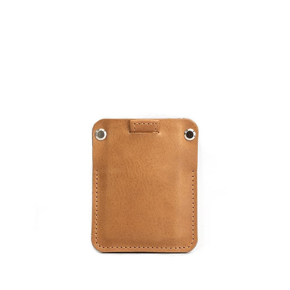 light brown Leather AirTag cardholder- The Minimalist - Geometric Goods
