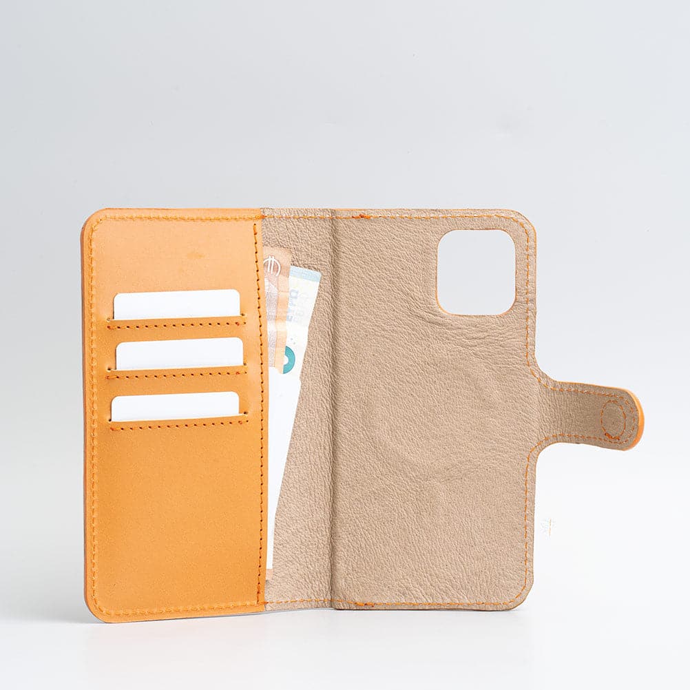 light orange iphone mini wallet