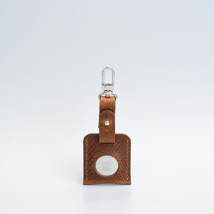 Leather AirTag bag charm with carabiner - Geometric Goods