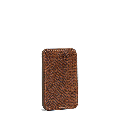 Leather wallet with MagSafe - Embossed Snake Print - Geometric Goods
