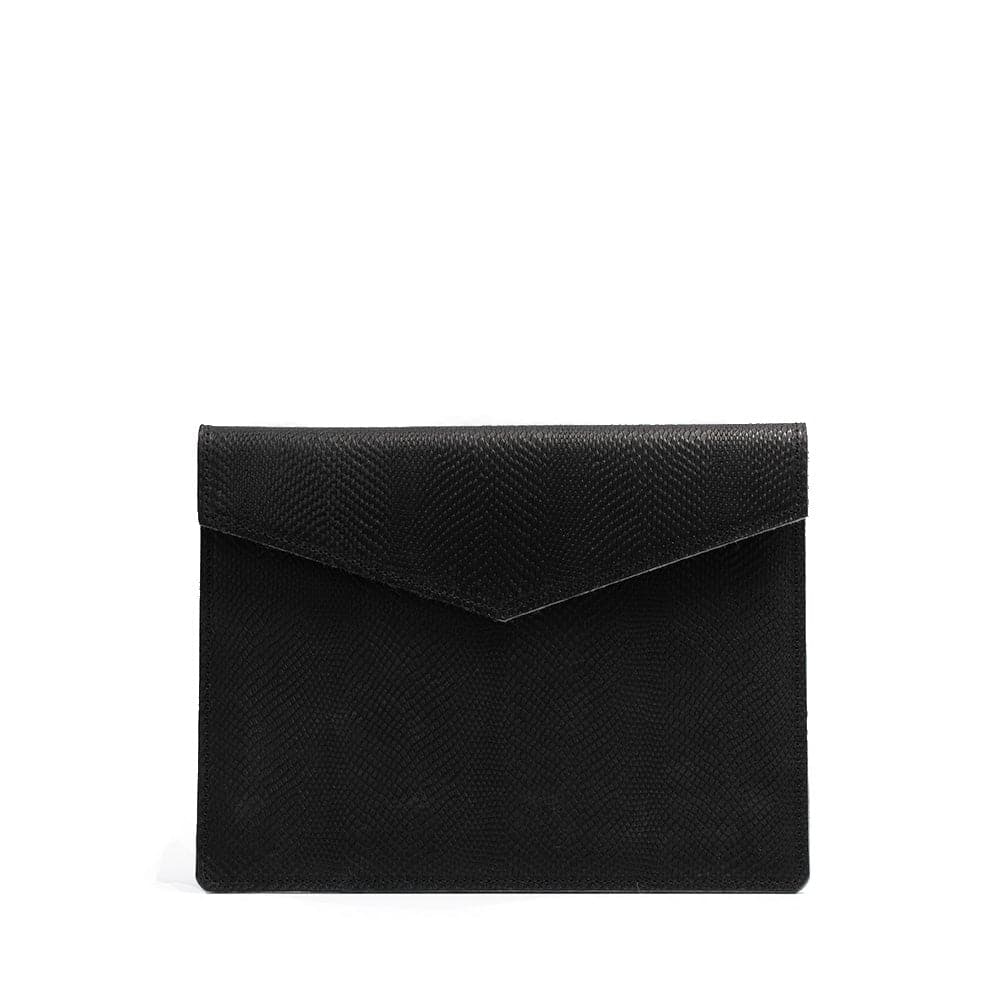 luxury Leather Sleeve for macbook 14 - Snake Print - black color -Geometric Goods