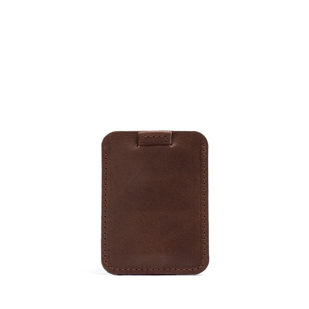 dark brown magsafe wallet on 7 cards with strong magsafe magnet attachment from official supplier made by geometric goods is a perfect gift for iphone geek