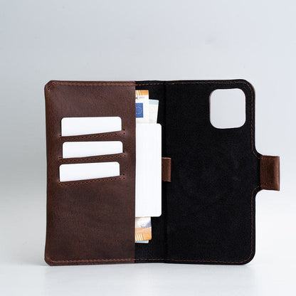 mahogany iphone 12 pro folio wallet