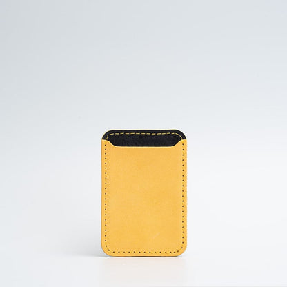 mustard yellow and black magsafe wallet
