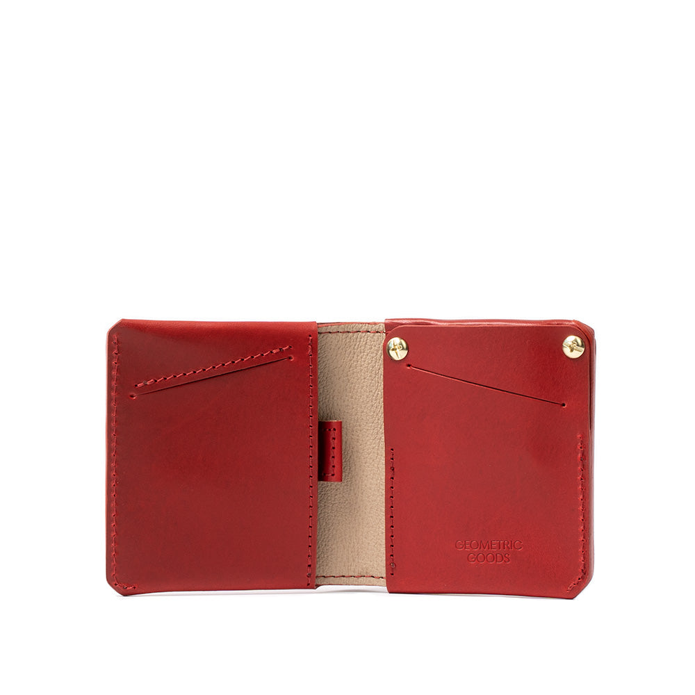red leather airtag wallet for woman