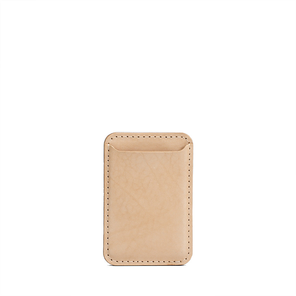 beige leather magsafe wallet