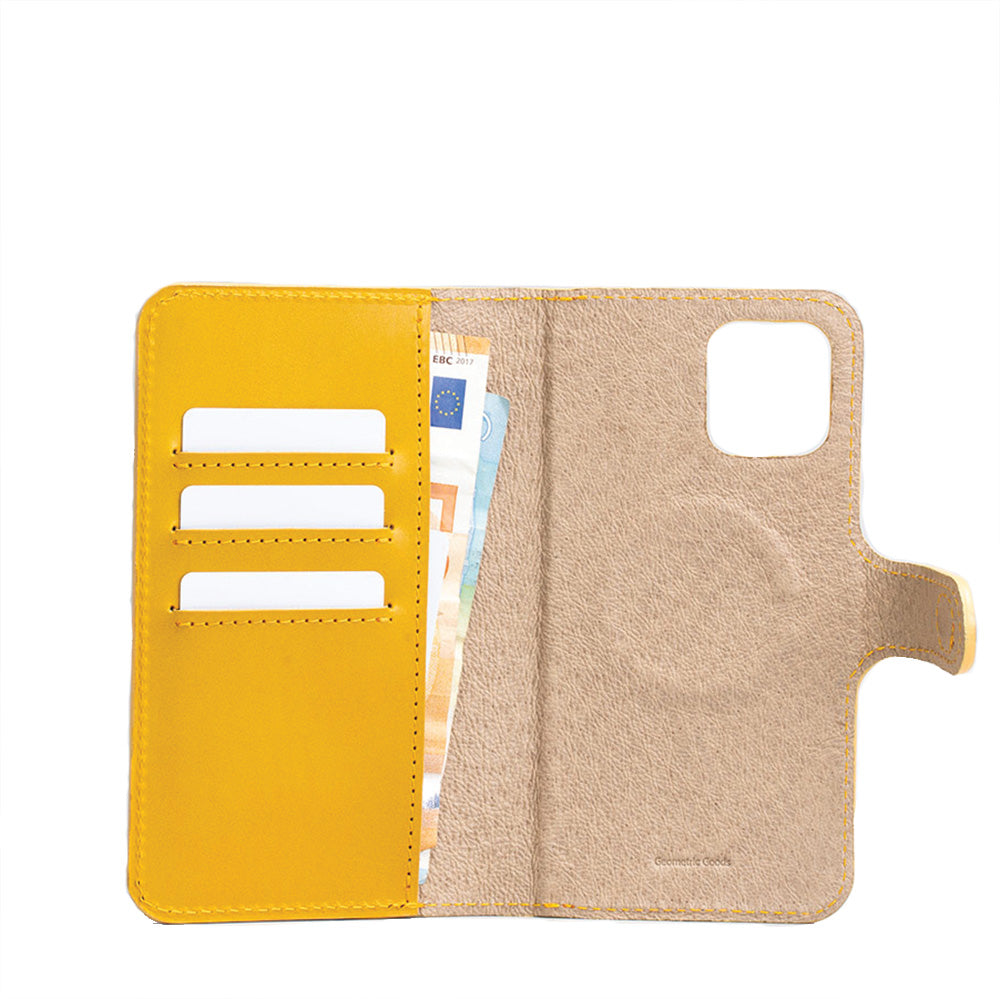 iPhone 12/13 系列顶级粒面皮革 Folio 钱包保护壳，附有 MagSafe - 经典 4.0