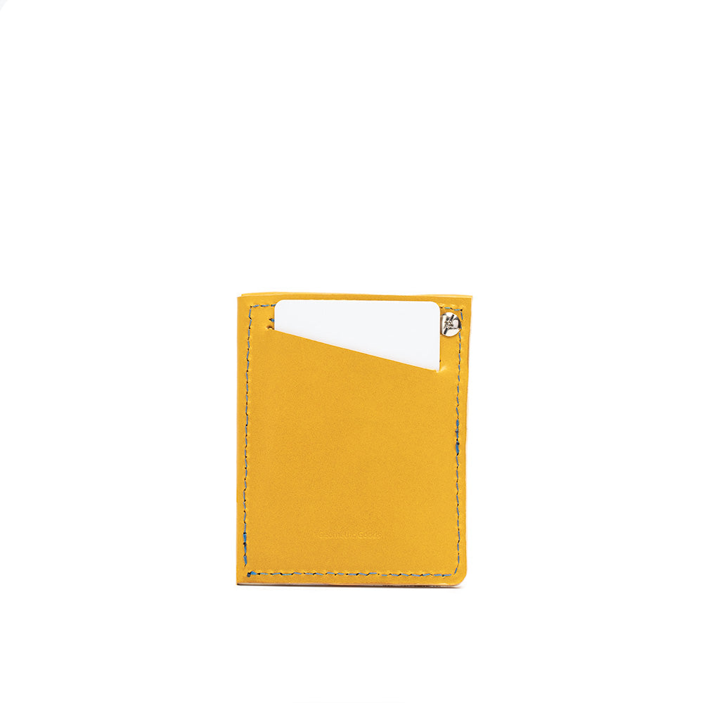yellow leather airtag card holder