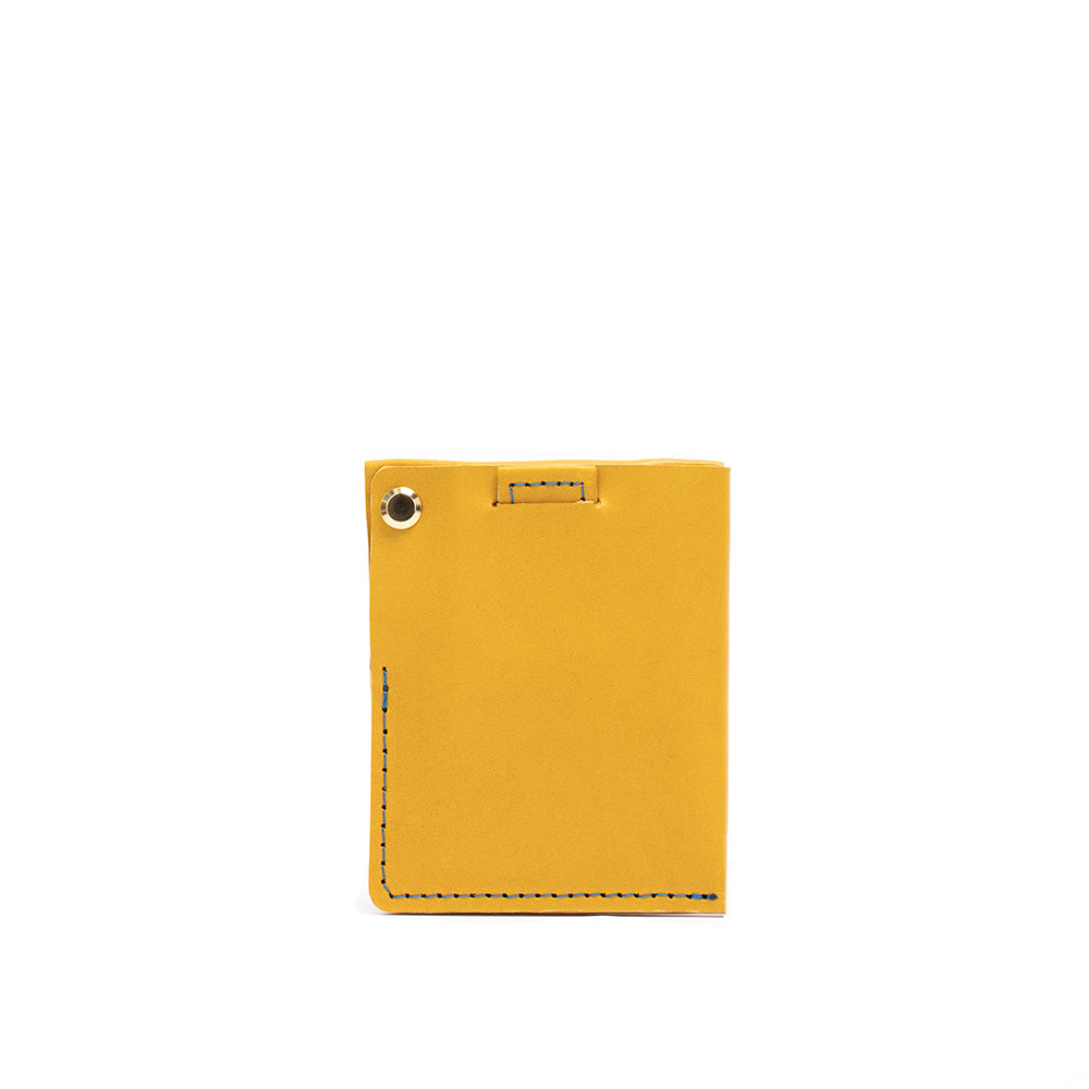 yellow leather card wallet for airtag