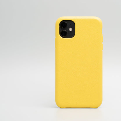 yellow leather iPhone 11 case