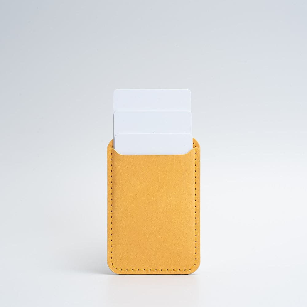 yellow leather magsafe wallet